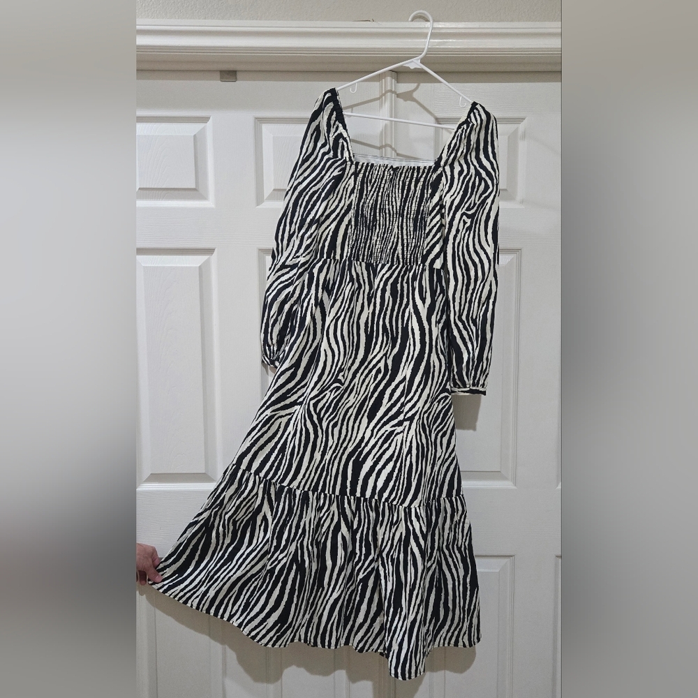 YAS zebra print dress size 8 UK EU S